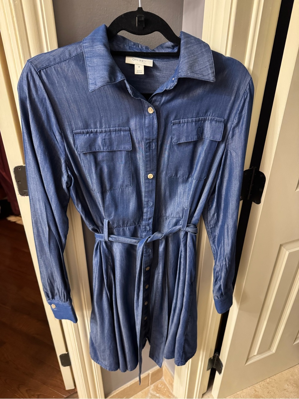 Blue denim Shirt Dress with Belt